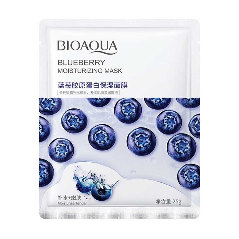 Тканинна маска для обличчя Bioaqua Blueberry Moisturizing Mask з чорницею, 25 г